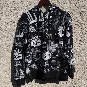 Black and White Graphic Hoodie